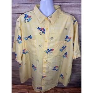 Haggar Adventure Button-Up Shirt Men’s Size 4XL Yellow Marlin Short Sleeve